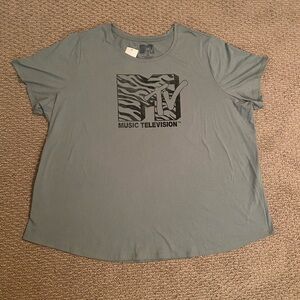 NWT MTV Graphic Tee Size 4X in Green/Grey Kohl’s